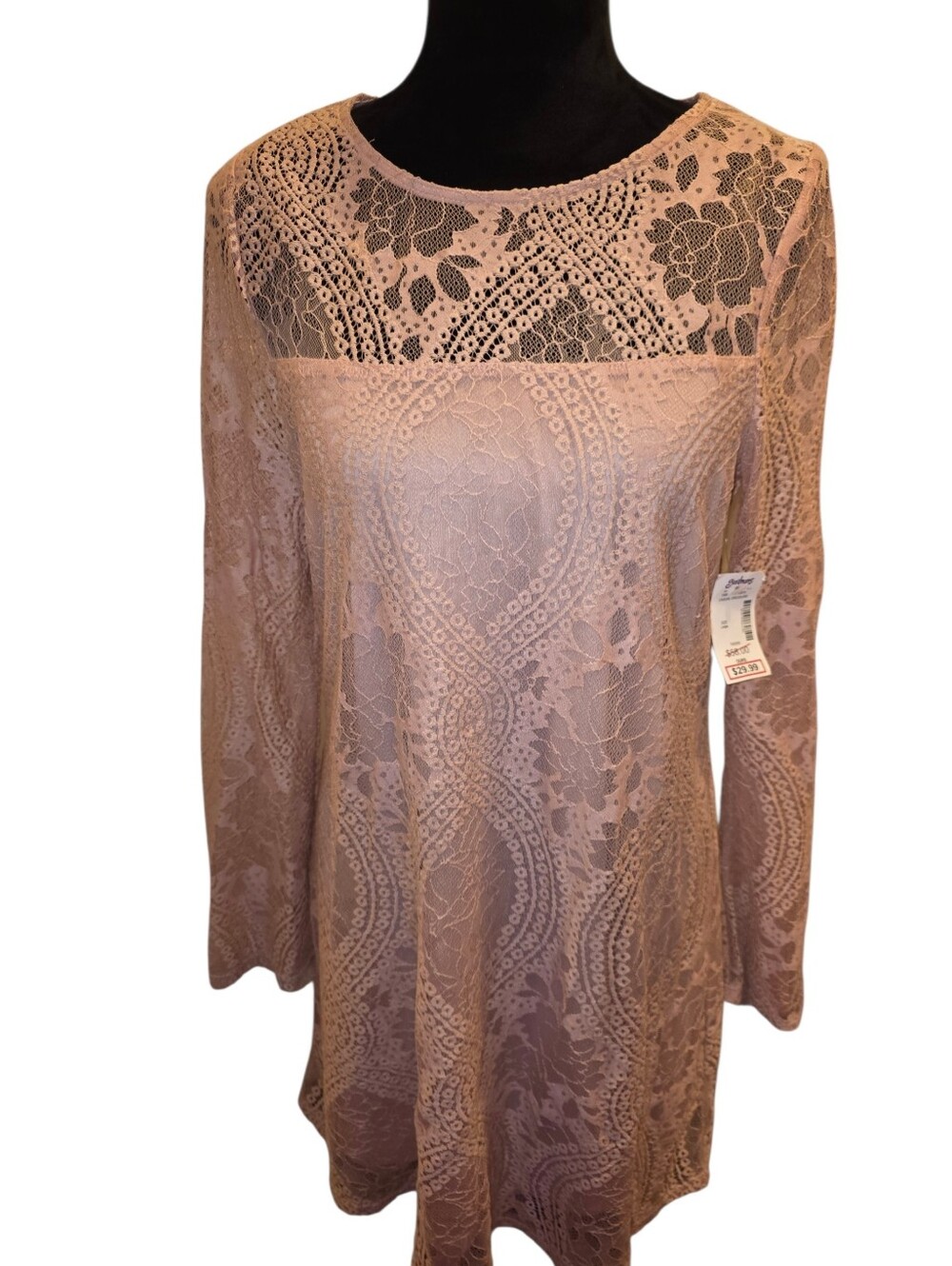 NWT Trixxi Blush Pink Lace Dress Size Large